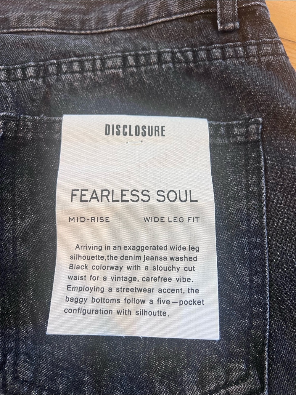 Disclosure Fearless Soul Black Wide-Leg Jeans with Pink/Teal Graphic Streetwear - Picture 6 of 12